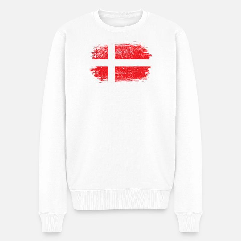 Coup de pinceau Drapeau danois - Pull Premium bio Homme - blanc