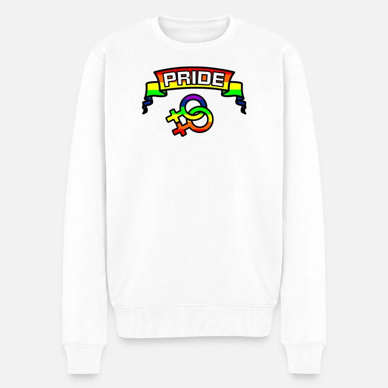 Rainbow lesbies fier logo 2 - Pull Premium bio Homme - blanc