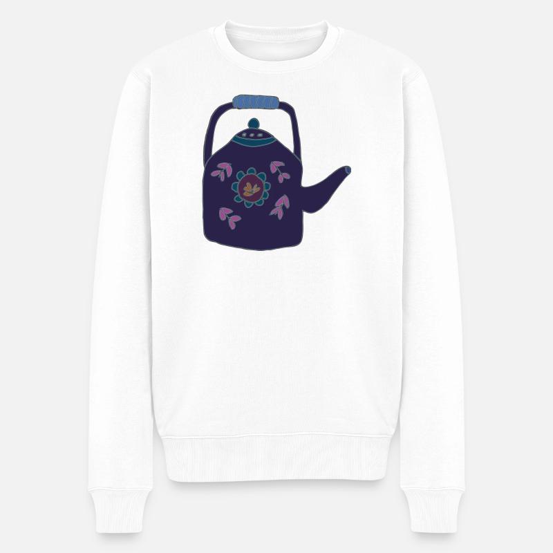 teekanne - Männer Premium Bio Pullover - Weiß