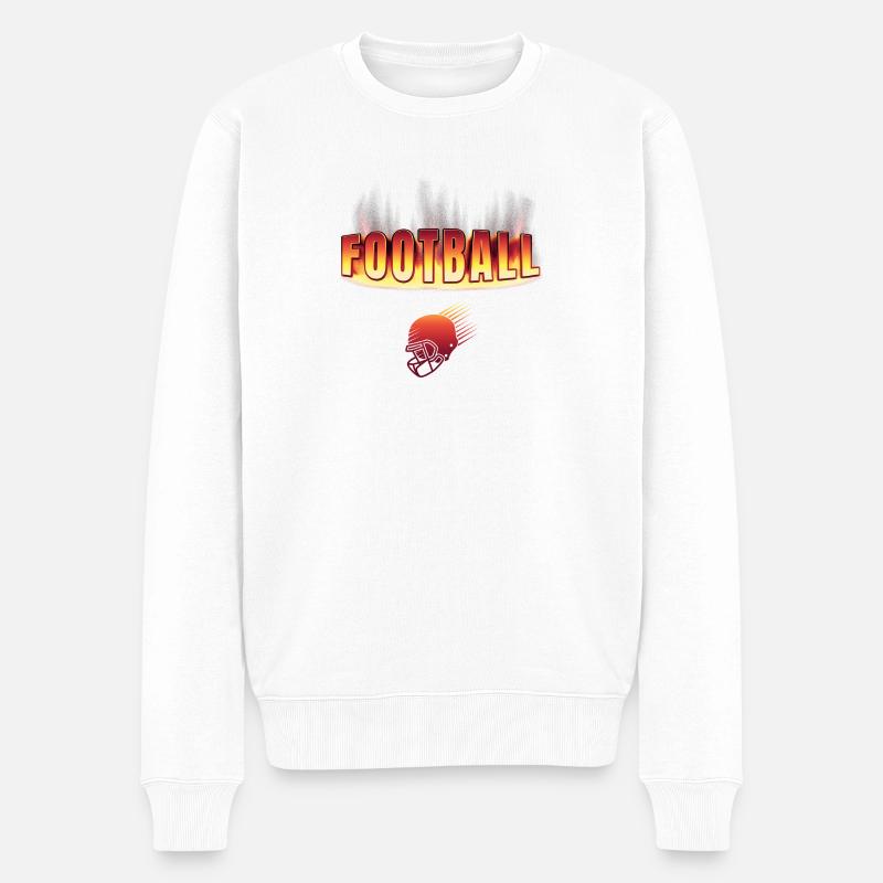Football Design - Männer Premium Bio Pullover - Weiß