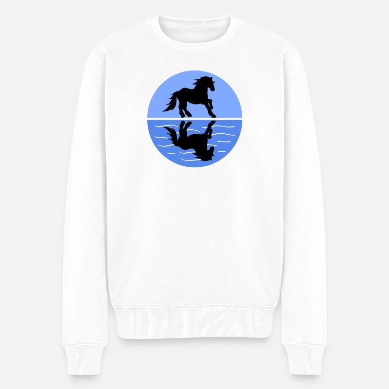Islandpferde Pferdenarr Pferde Reiten Stute - Männer Premium Bio Pullover - Weiß