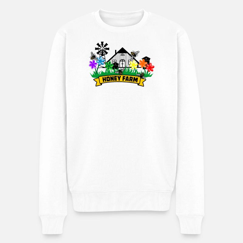 Honigfarm - Männer Premium Bio Pullover - Weiß