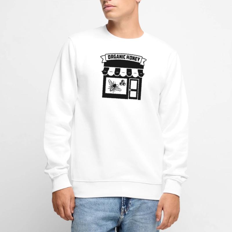 Bio-Honigladen oder msrkt mit Banner und t Männer Premium Bio Pullover