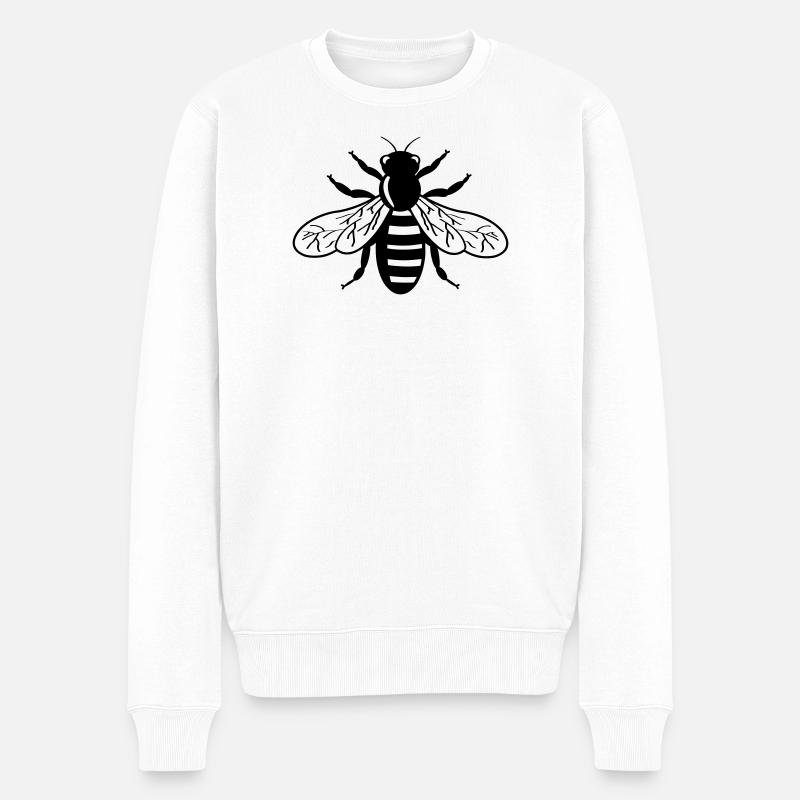 Bei transparenten Honigbiene - Männer Premium Bio Pullover - Weiß