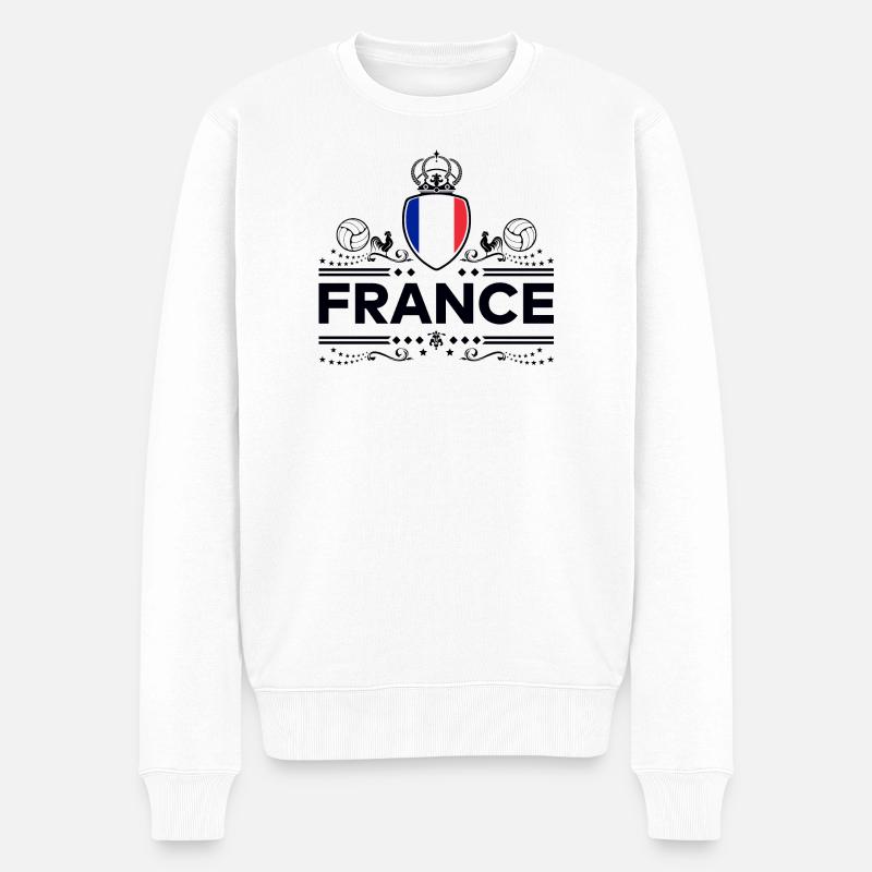 FRANKREICH - Männer Premium Bio Pullover - Weiß