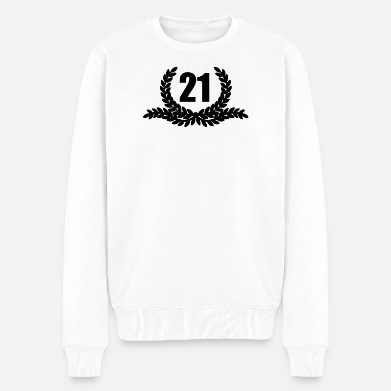 Lauwerkrans 21 ANS - Pull Premium bio Homme - blanc