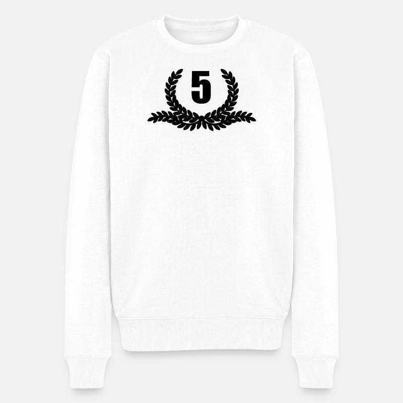 Lorbeerkranz 05 JAHRE - Männer Premium Bio Pullover - Weiß