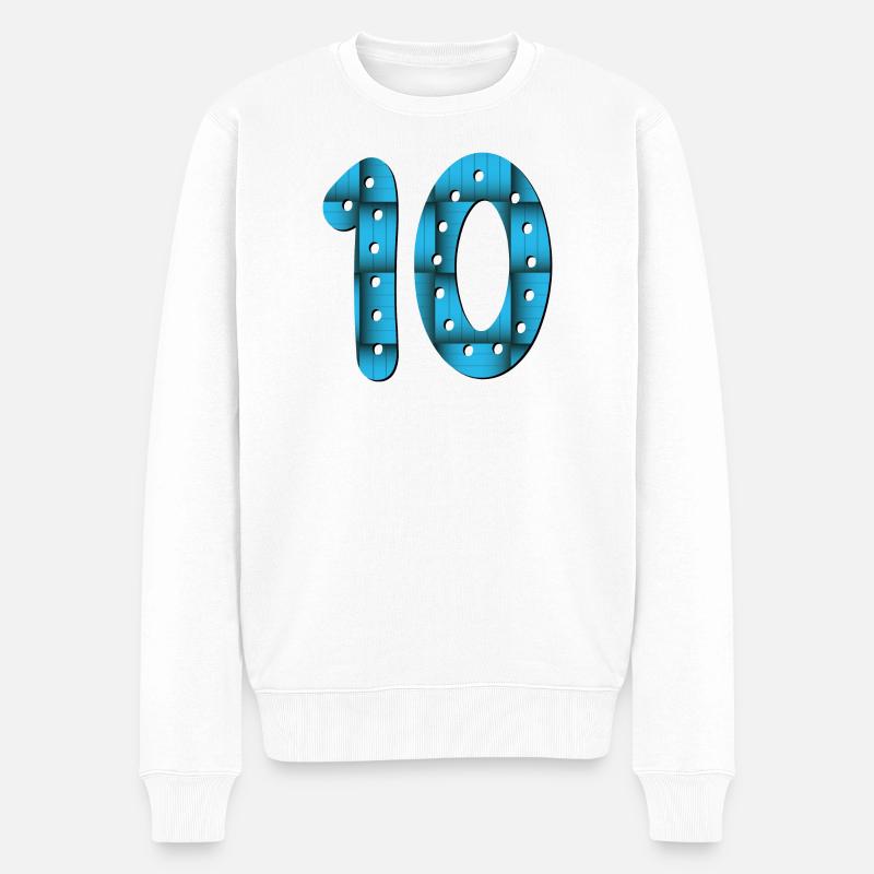 Numéro 10 - TEN - 10ème anniversaire - Pull Premium bio Homme - blanc