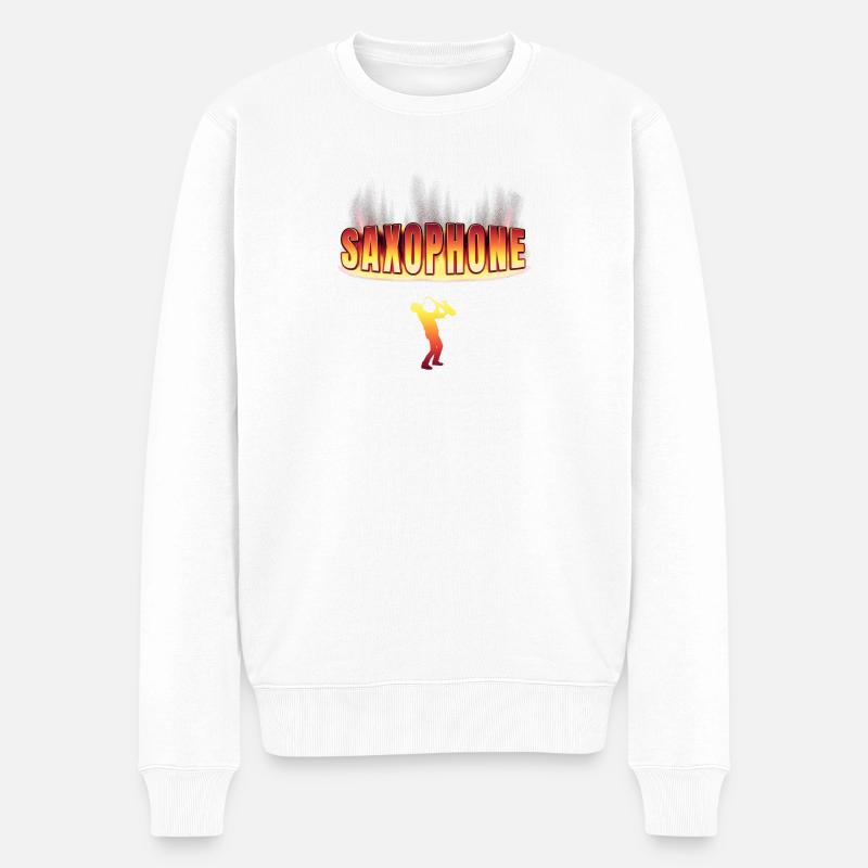 conception de saxophone - Pull Premium bio Homme - blanc