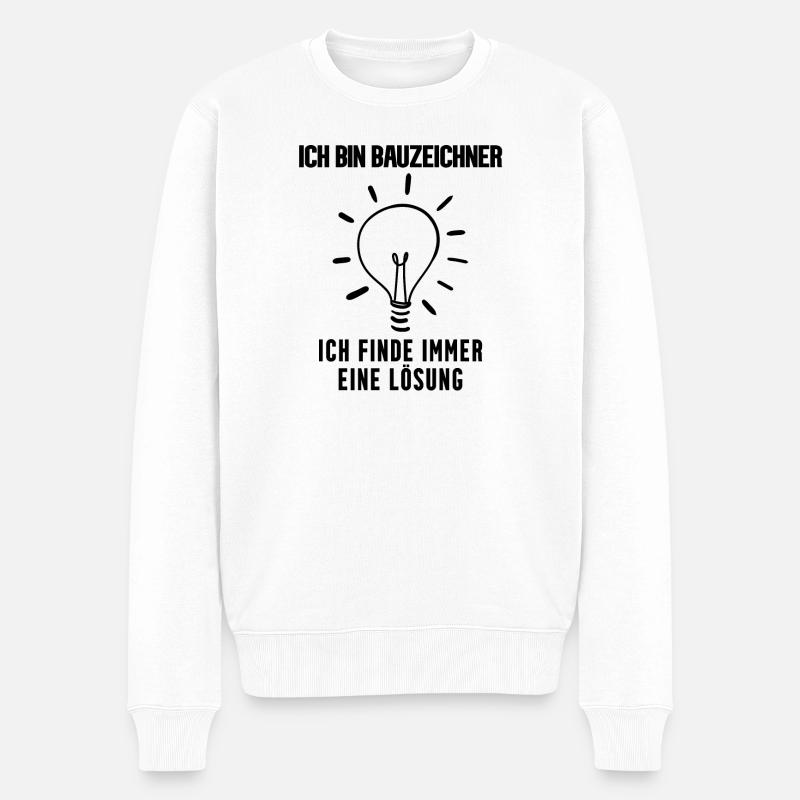 Bauzeichner Beruf Ausbildung - Männer Premium Bio Pullover - Weiß