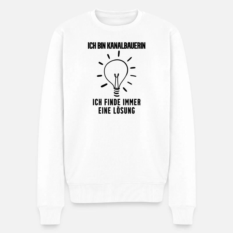 Kanalbauerin Beruf Ausbildung - Männer Premium Bio Pullover - Weiß