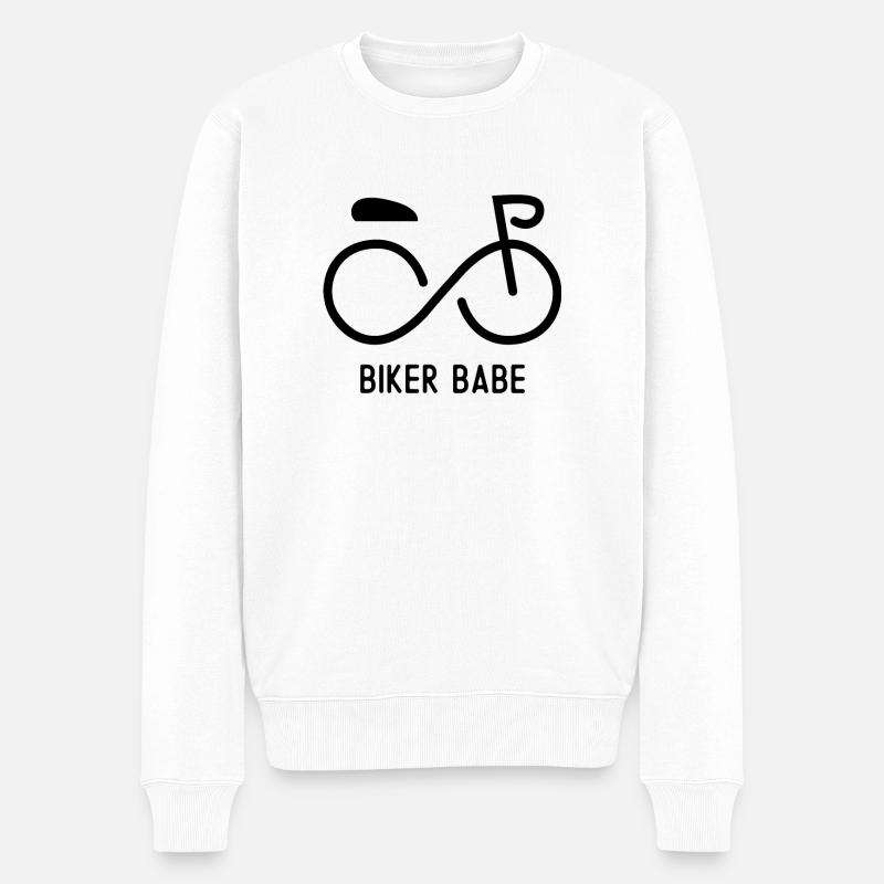 Biker Babe - Männer Premium Bio Pullover - Weiß