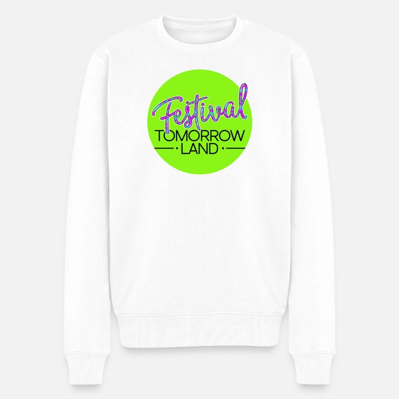 Tomorrowland Festival - Neon - Männer Premium Bio Pullover - Weiß