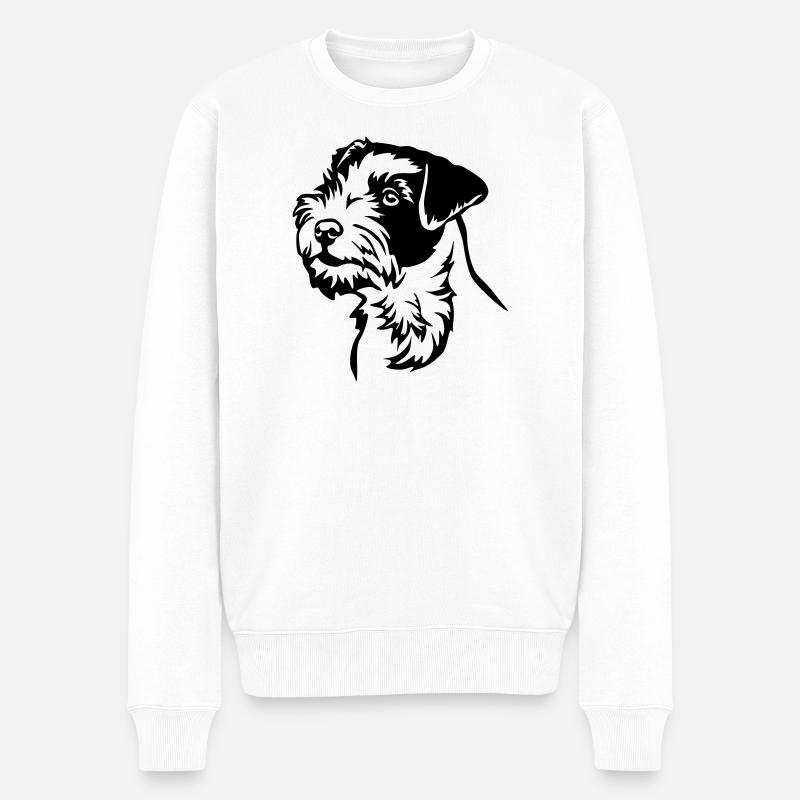 Parson Russell Terrier Kopf - Männer Premium Bio Pullover - Weiß