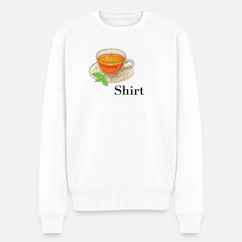 Tee-Hemd - Männer Premium Bio Pullover - Weiß