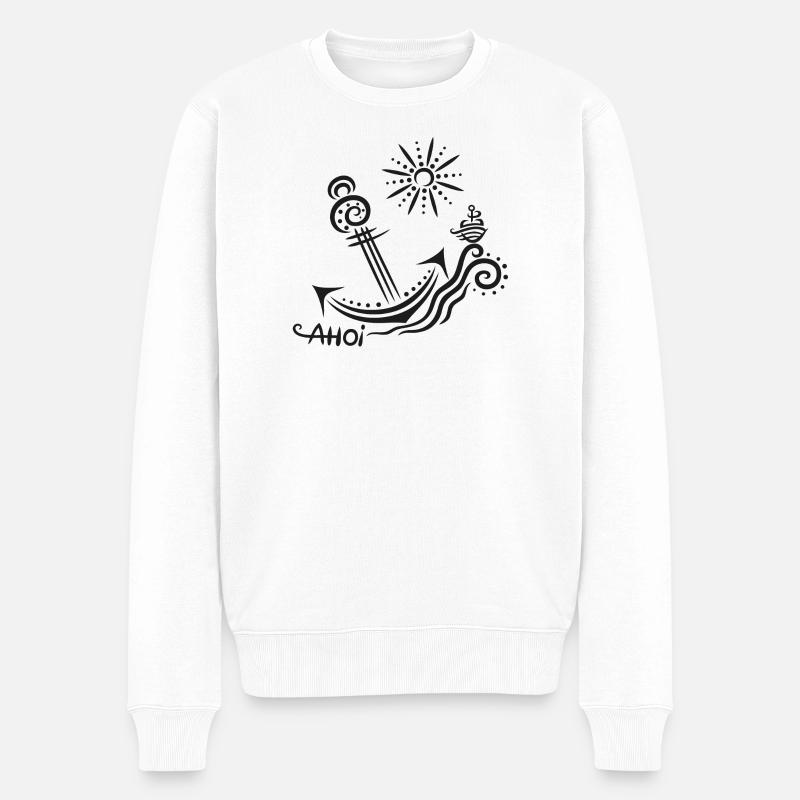 Anker Reisen Sommer Ahoi - Männer Premium Bio Pullover - Weiß