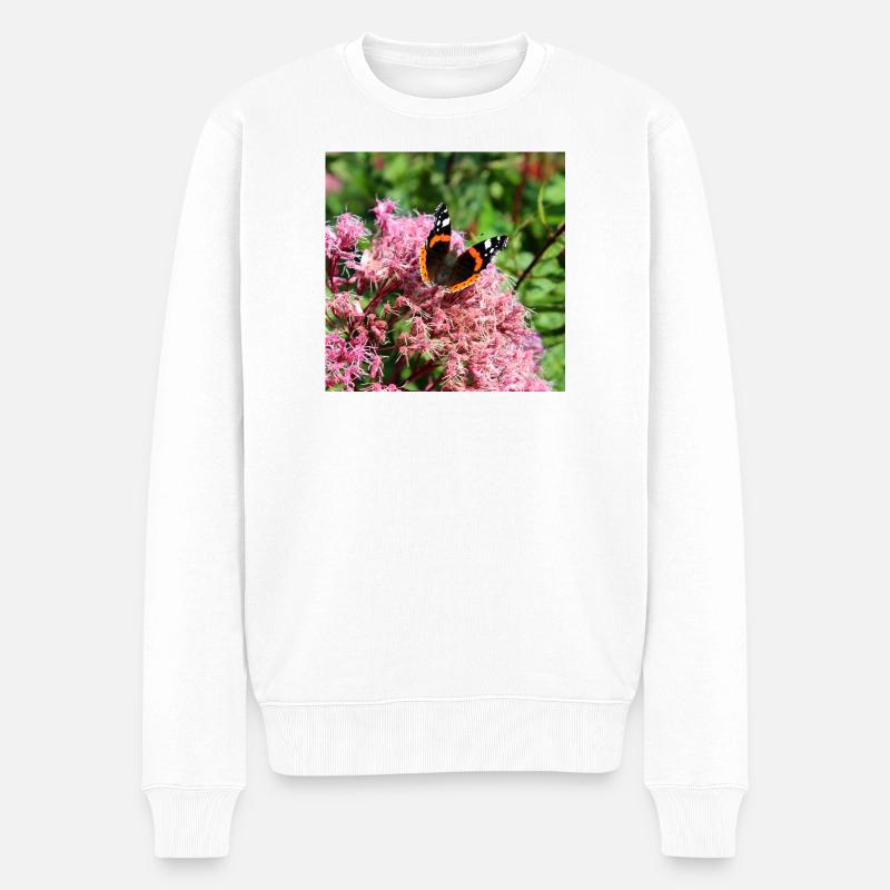 Schmetterlinge - Männer Premium Bio Pullover - Weiß