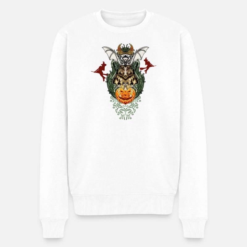 Design d’Halloween amusant - Pull Premium bio Homme - blanc