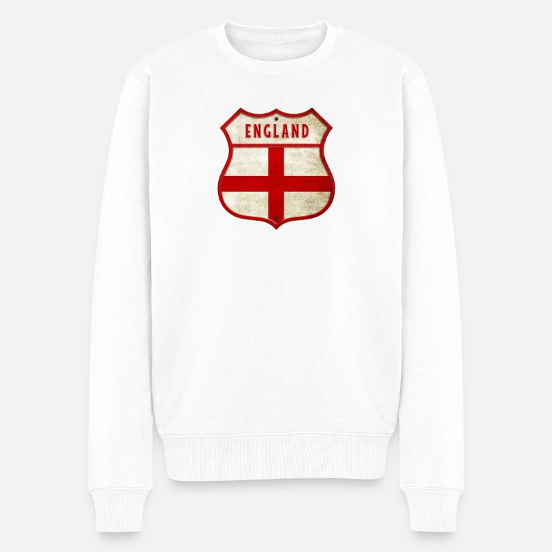 Armoiries des drapeaux de l'Angleterre - Pull Premium bio Homme - blanc
