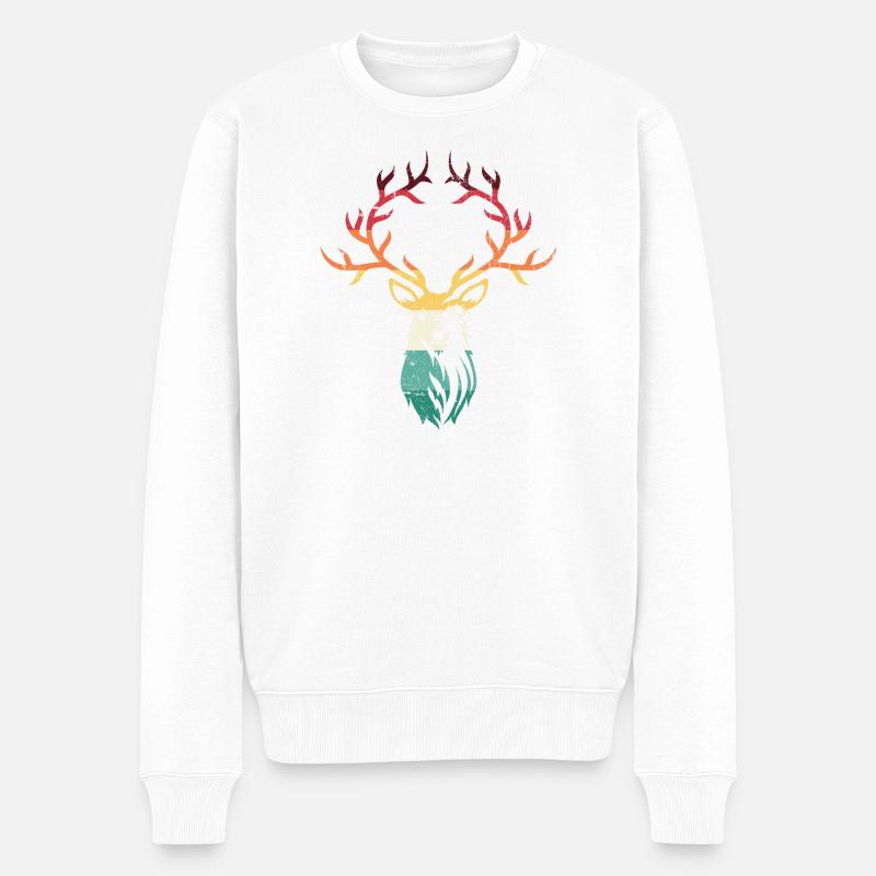 Bois de cerf dégradé - Pull Premium bio Homme - blanc