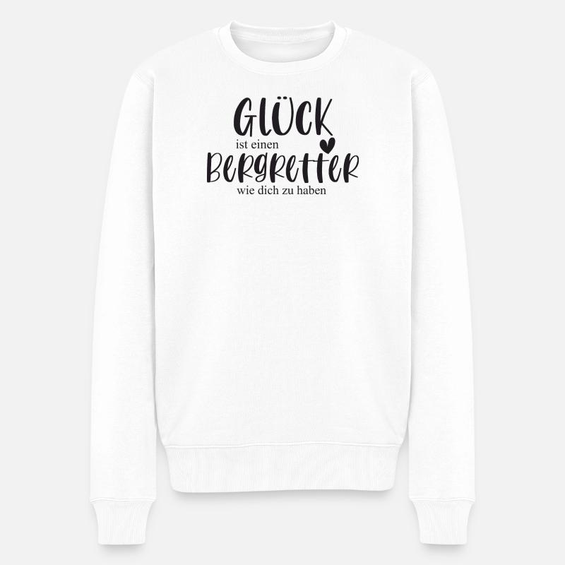 Bergretter Berg Klettern Berg Geschenk - Männer Premium Bio Pullover - Weiß
