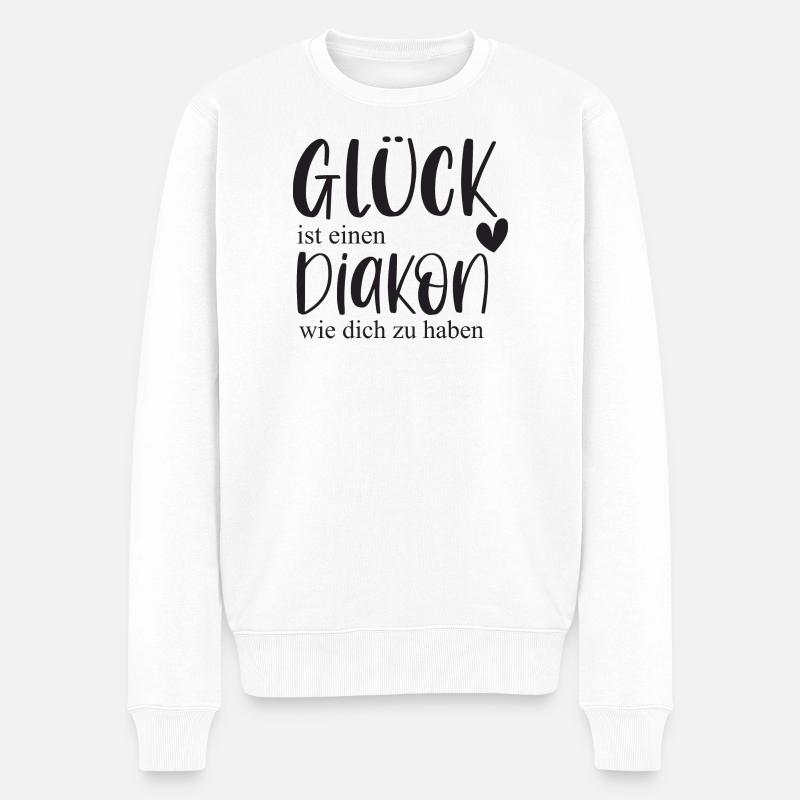 Diakon Ehrenamt Kirche Pfarrer Glaube Geschenk - Männer Premium Bio Pullover - Weiß