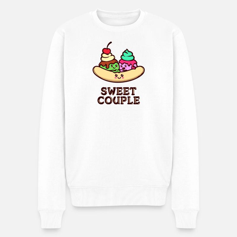 Süßigkeiten Statement Nachspeise Lecker Backen - Männer Premium Bio Pullover - Weiß