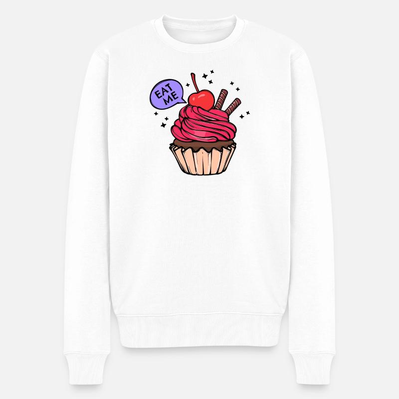 Cupcake Statement Nachspeise Backen Süßigkeiten - Männer Premium Bio Pullover - Weiß