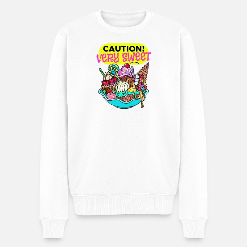 Cupcake Nachspeise Statement Naschen Süßigkeiten - Männer Premium Bio Pullover - Weiß