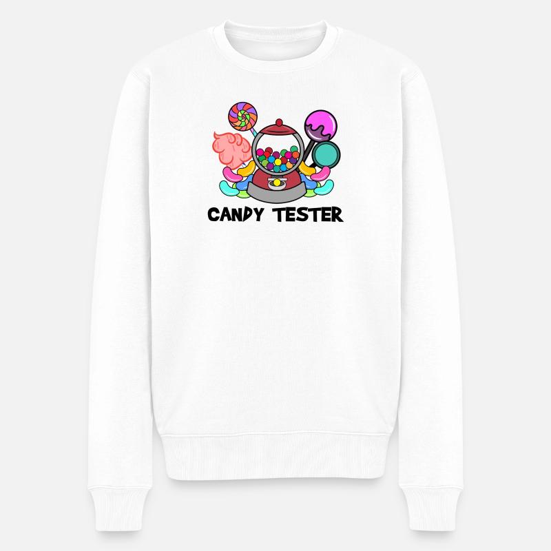 Candy Sweets Statement Dessert Snacking - Men's Premium Organic Jumper - white