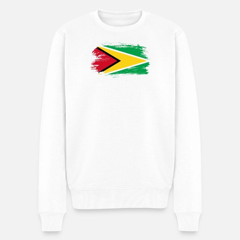Guayana Flagge - Männer Premium Bio Pullover - Weiß
