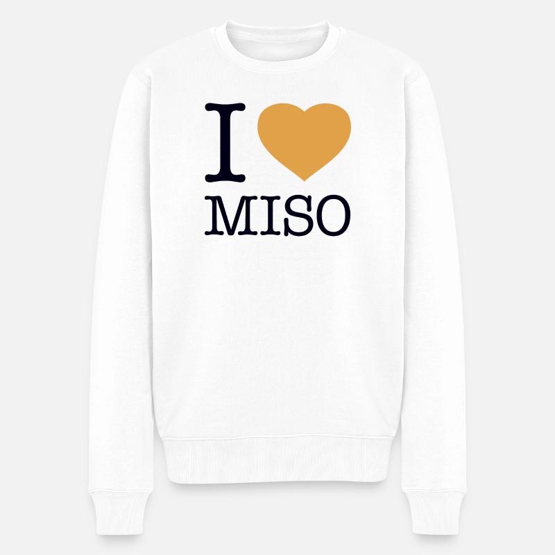 I LOVE MISO Sushi - Männer Premium Bio Pullover - Weiß