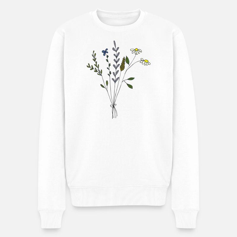 blumenwiesen strauss - Männer Premium Bio Pullover - Weiß