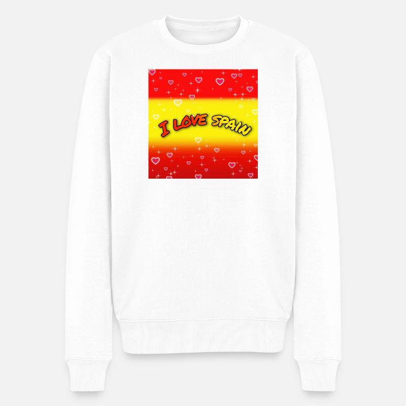 Ich liebe Spanien - Männer Premium Bio Pullover - Weiß
