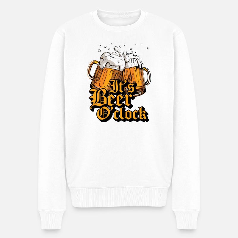 Its Beer O'Clock - Männer Premium Bio Pullover - Weiß