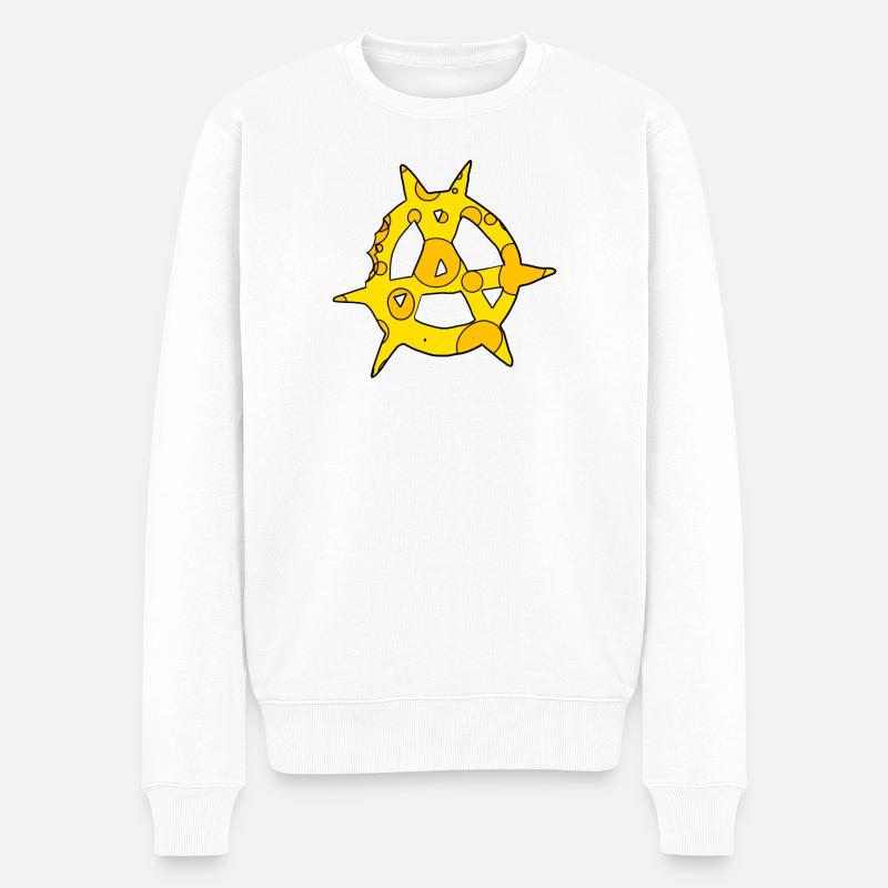 Anarchie Symbol Käse - Männer Premium Bio Pullover - Weiß