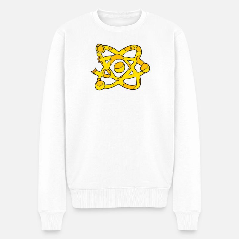 Atom Käse Symbol Wissenschaft Wissenschaftlich - Männer Premium Bio Pullover - Weiß