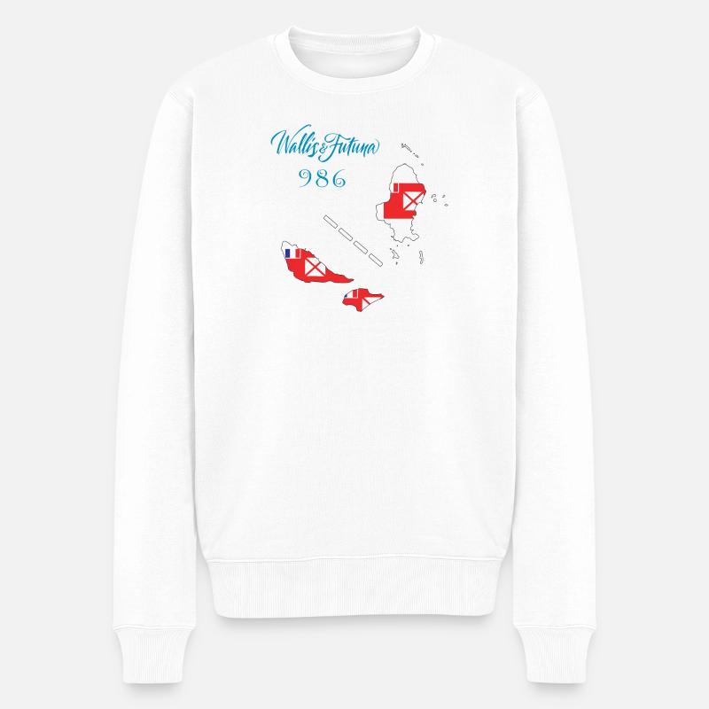 Wallis und Futuna - Männer Premium Bio Pullover - Weiß