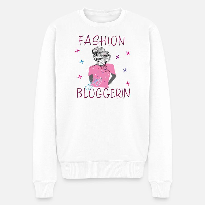 Fille,Blogueuse, Mode - Pull Premium bio Homme - blanc