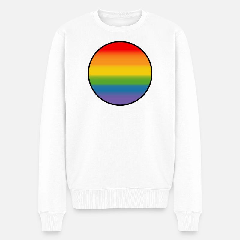 Rainbow Gradient Chemise ronde blanche - Pull Premium bio Homme - blanc