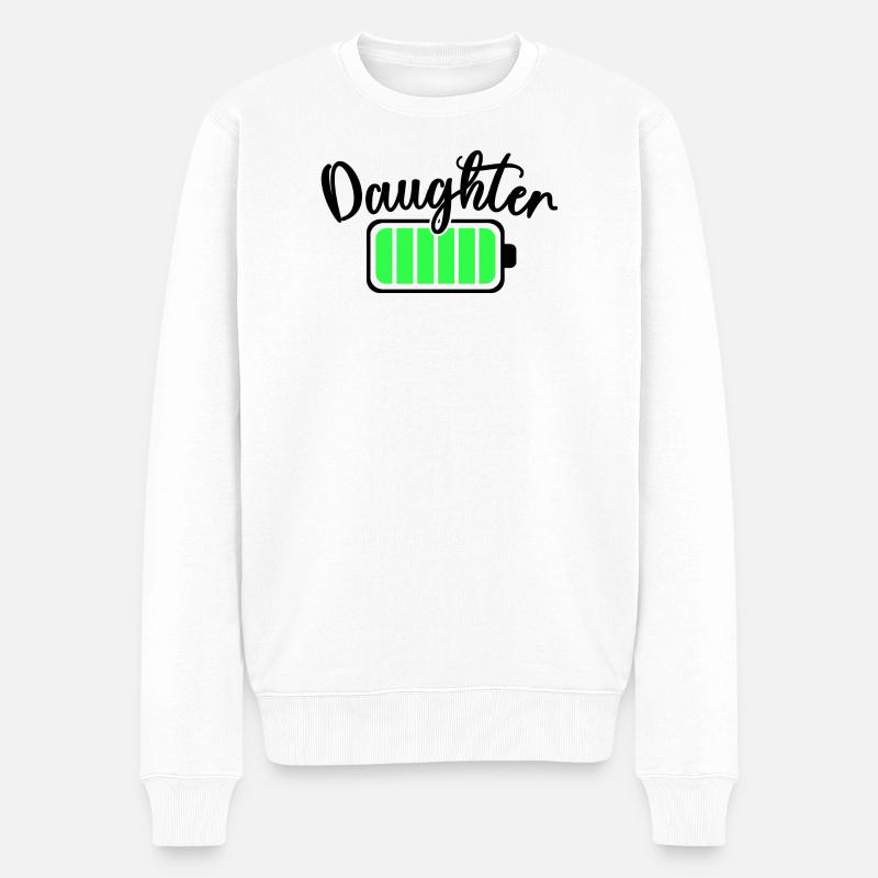 Neon-Balken-Equalizer-Muster - Männer Premium Bio Pullover - Weiß