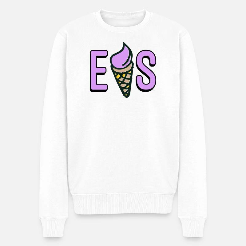 EIS SCHRIFTZUG - Männer Premium Bio Pullover - Weiß