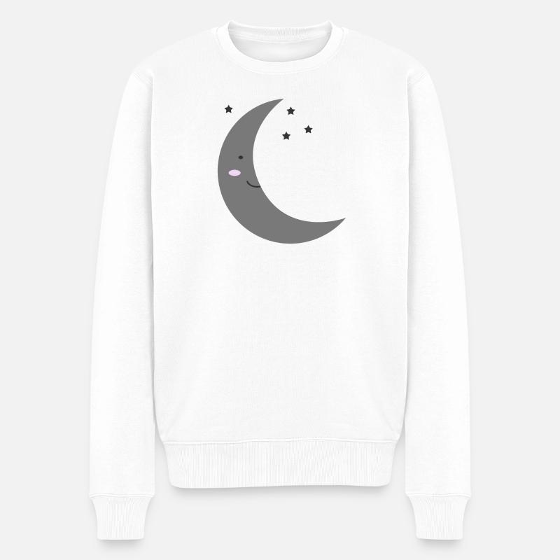 Lune Kawaii - Pull Premium bio Homme - blanc