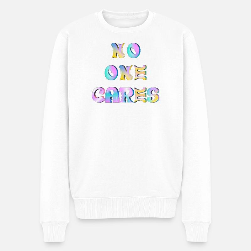 No one cares - Pull Premium bio Homme - blanc