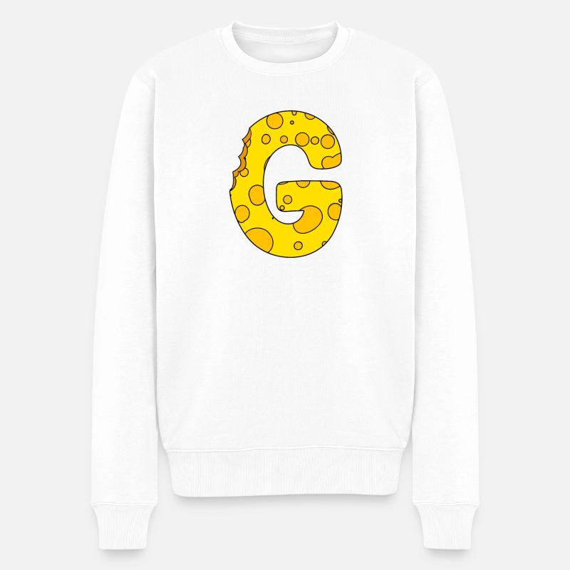 Lettre G - Pull Premium bio Homme - blanc
