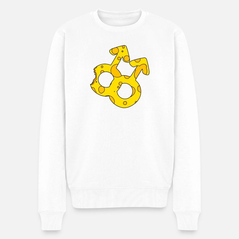 Doppeltes Marssymbol - Männer Premium Bio Pullover - Weiß