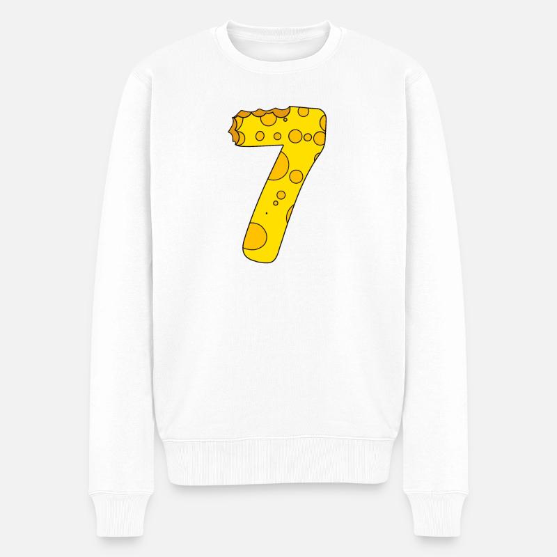 Numéro 7 Digit Cheese - Pull Premium bio Homme - blanc