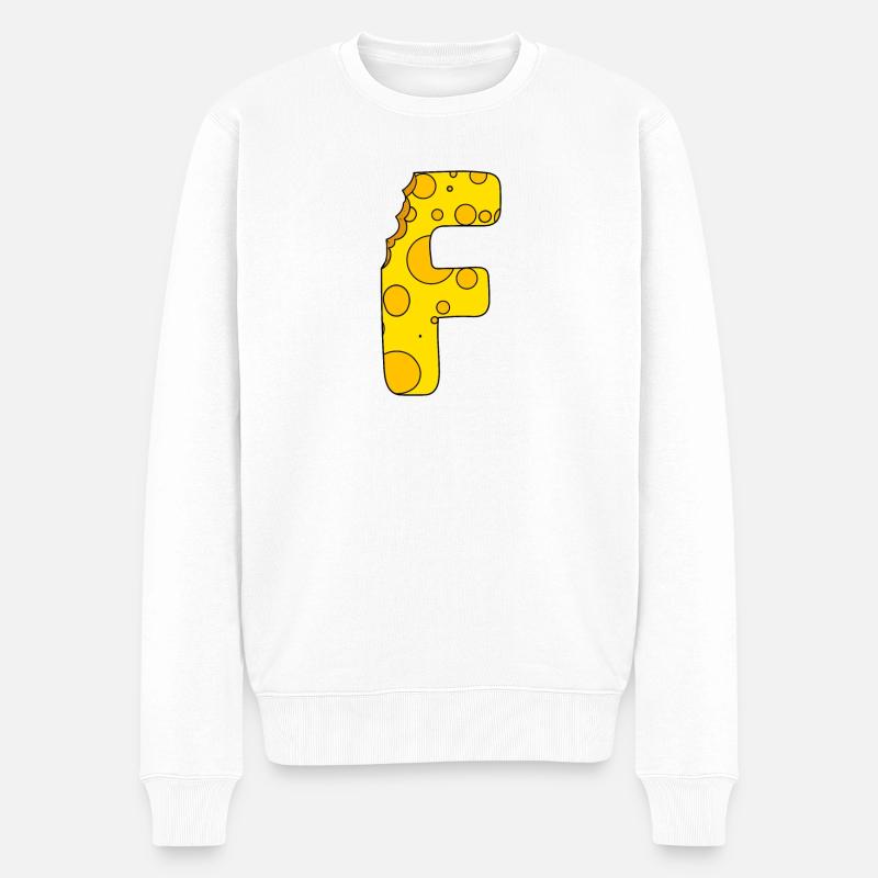Buchstabe F - Männer Premium Bio Pullover - Weiß