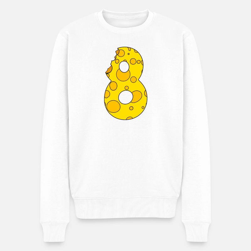 Numéro 8 Digit Cheese - Pull Premium bio Homme - blanc