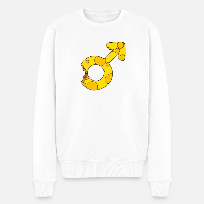 Männliches Geschlecht - Marssymbol - Männer Premium Bio Pullover - Weiß